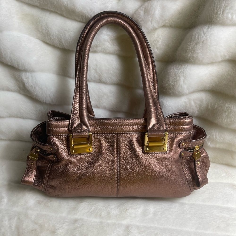 B. Makowsky Shimmering Bronze Shoulder Bag - Picture 2 of 13